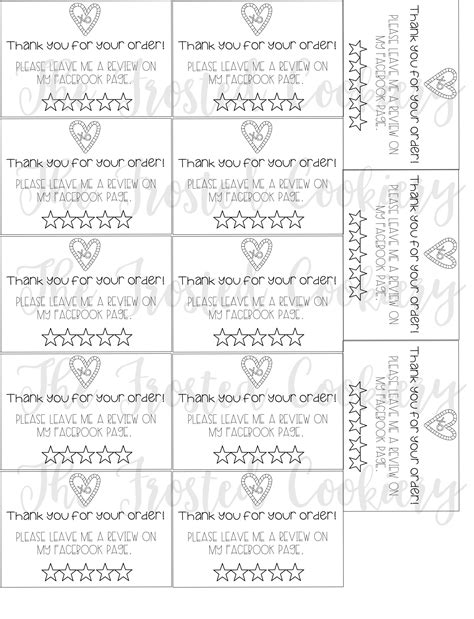 Facebook Review Card ("my Facebook") not formatted, hand cut only