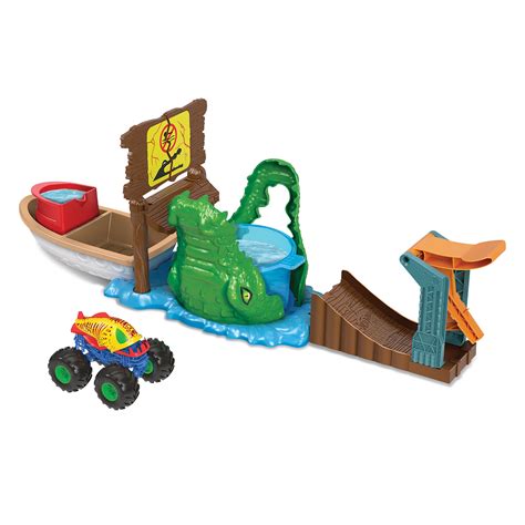 Set De Joaca Hot Wheels Monsteer Trucks Crocodile Swamp Chomp Emag Ro