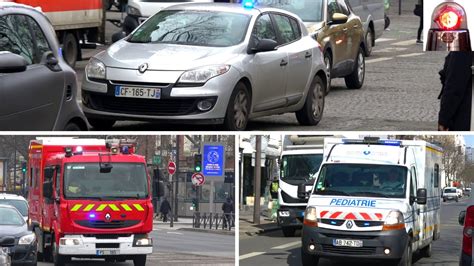 Paris Fire Unmarked Police Cars Ambulances Compilation Bspp