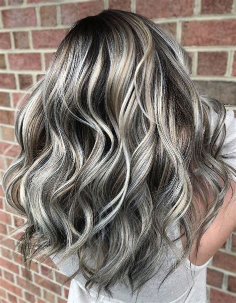 dark hair with silver highlights - waypointhairstyles