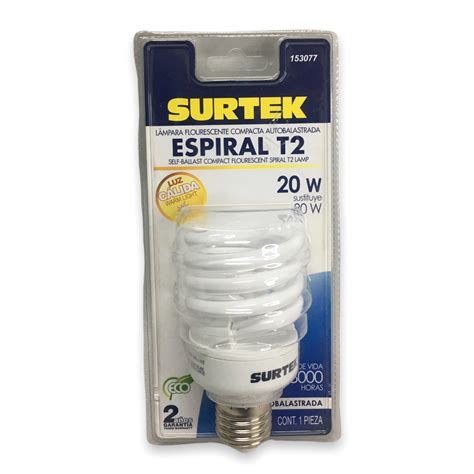 FOCO AHORRADOR ESPIRAL LUZ CALIDA 20 W Barata Del Valle