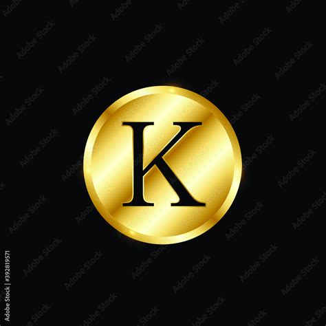 Vetor De Golden And Silver Colored Alphabetic Design Of K Letter Logo Design For Letter K