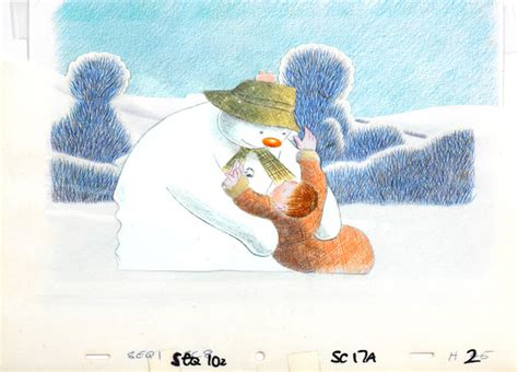 Bonhams : The Snowman An Original Animation Cel of The Snowman and James Hugging, Film4 ...