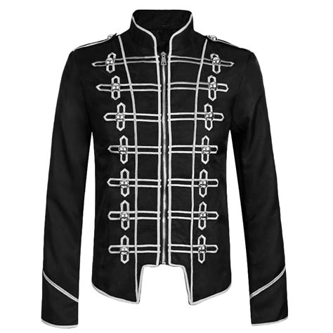 Mens Steampunk Vintage Tailcoat Jacket Zip Gothic Victorian Frock Coat