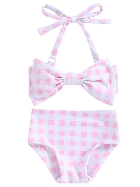 Mevireiy Baby Girls Bathing Suit Bowknot Floral Print Sleeveless Bikini Beach Swimwear Walmart