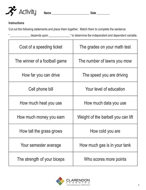 Independent Dependent Variable Worksheet - Proworksheet