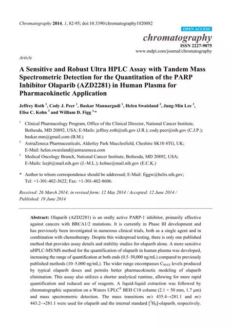 Pdf A Sensitive And Robust Ultra Hplc Assay With Tandem Mass