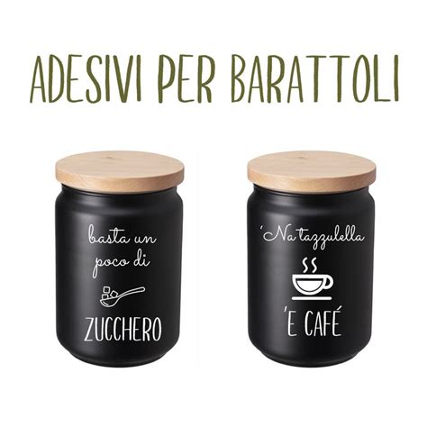 2 adesivi barattoli personalizzati zucchero caffè design Etsy Italia