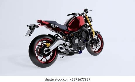 Red Sport Naked Motorcycle White Background Stock Illustration