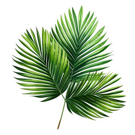 Premium Photo Realistic Illustration Of Green Palm Leaves On White