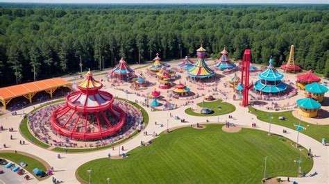 Premium Photo An Aerial View Of The Amusement Park