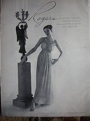 1951 Vintage Women S Rogers Nylon Tricot Pleated Lingerie Gown Ad EBay