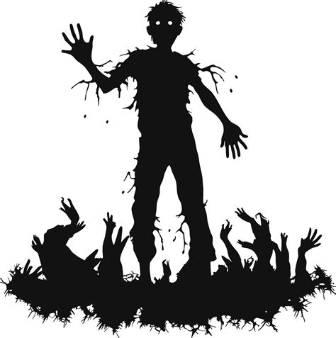 Vector Standing Zombie With Creepy Face Halloween Zombie With Dark