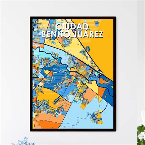 Ciudad Benito Juárez Mexico Vibrant Map Poster – HEBSTREIT