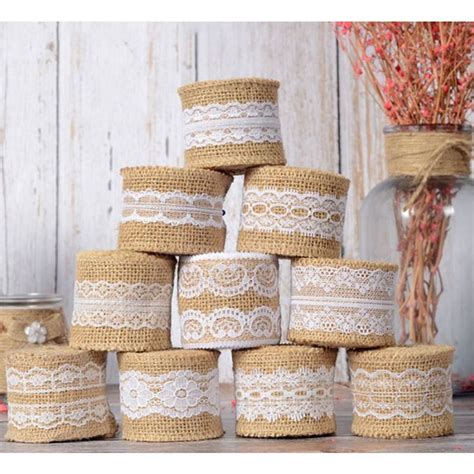 1m 5cm Natural Jute Burlap Ribbon Rustic Vintage Wedding Decor Hessian