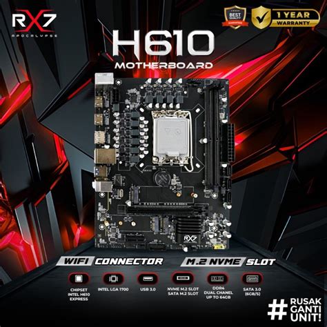 Jual MOTHERBOARD RX7 H610 Socket LGA 1700 DDR4 MAINBOARD H610 INTEL ...