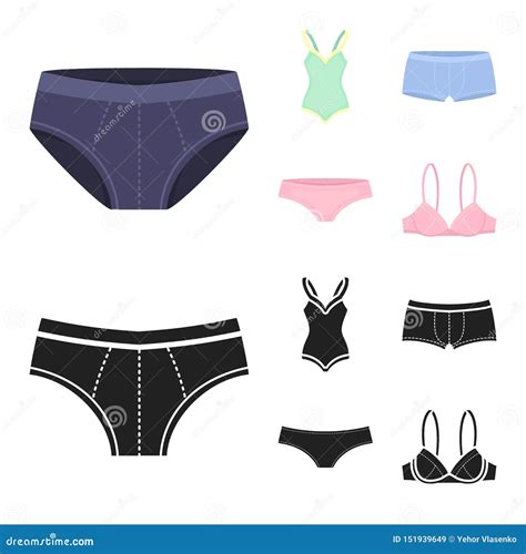 Vector Illustration Of Bikini And Fashion Icon Collection Of Bikini And Swimsuit Stock Symbol