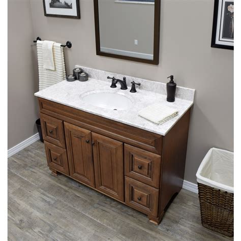 Shop Us Marble Brown On White Cultured Marble Integral Single Sink Bathroom Vanity Top Common