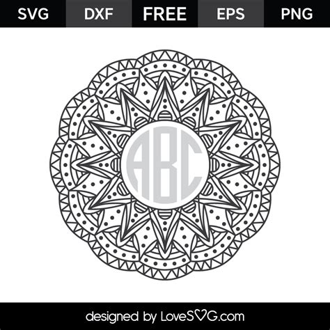 Mandala Monogram Frame - Lovesvg.com