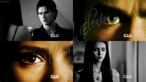 damon  elena  love   vampire diaries fan art