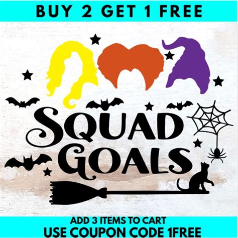 Hocus Pocus Svg Squad Goals Svg Halloween Svg Svgpngdxf Etsy Uk