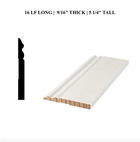 PICK UP TODAY | #5180 | Baseboards Pine Primed | 16 Foot Painted Wood