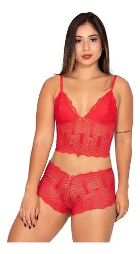 Kit 6 Conjunto Lingerie Renda Caleson Em Varias Cores Parcelamento Sem Juros