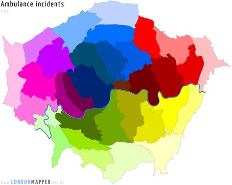 Borough Ambulance Incidents 2013 Londonmapper