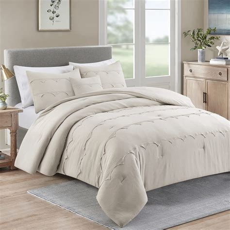 Home Bedding Comforter Set King - 4 Piece Farmhouse Comforter Set