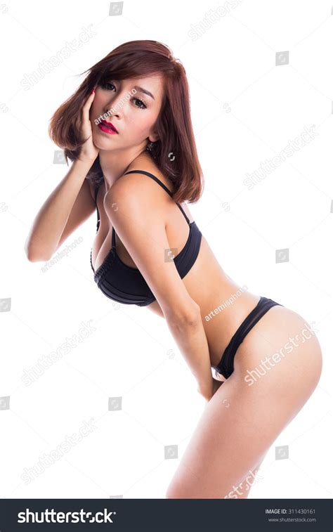 Sexy Asian Woman Wearing Black Lingerie Stock Photo 311430161 Shutterstock