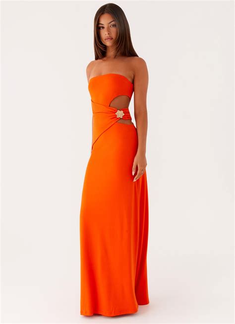 maxi orange dresses 5