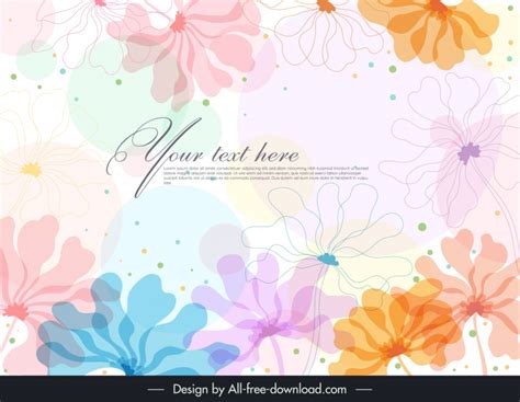 Floral background template colorful classic design Vectors images graphic art designs in ...