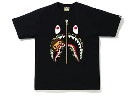 bape abc camo milo shark tee blackgreen ss