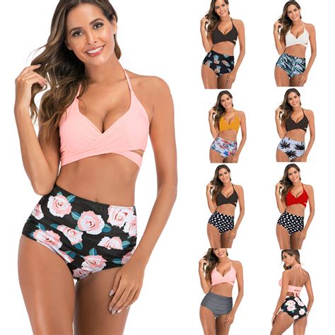 Sexy Mature Women Plus Size Swimwear Custom Private Label Floral Print Bikinis China Beachwear