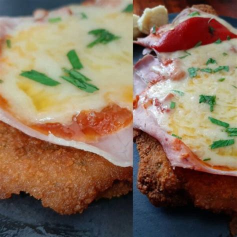 Milanesa a la Napolitana (beef or chicken breadedcover with ham, tomato ...