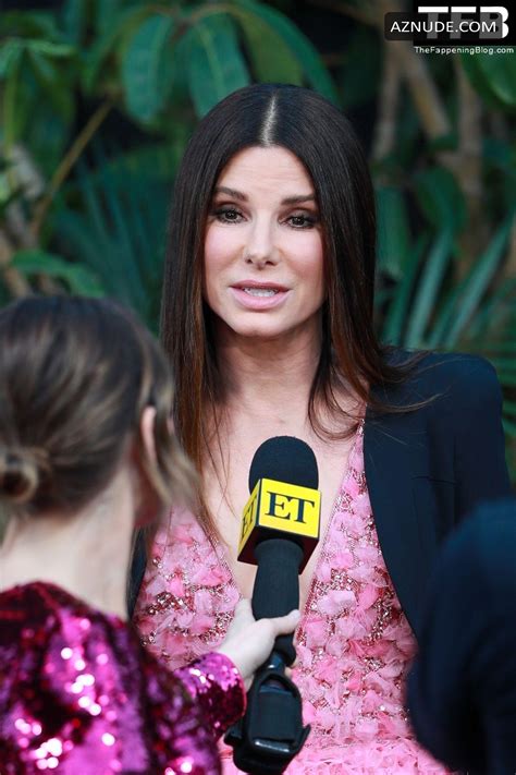Sandra Bullock Sexy Seen Showing Off Her Hot Cleavage In A Pink Gown At The Lost City Premiere