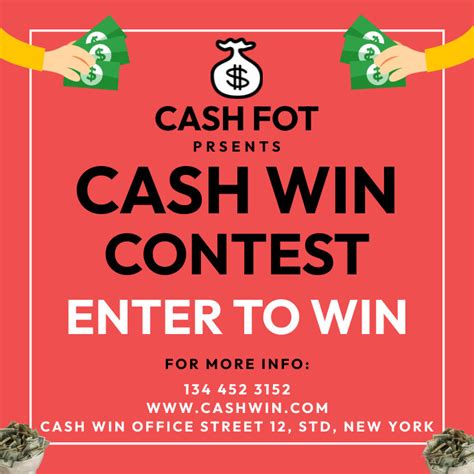 CASH WIN CONTEST Templat | PosterMyWall
