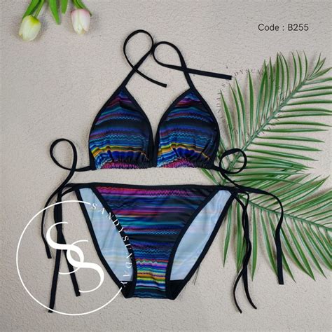 Jual Bikini Set Renang Wanita Bikini Pantai Sexy Two Piece Triangle AVISA Motif Shopee
