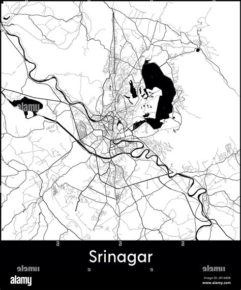 City Map Asia India Srinagar Vector Illustration Stock Vector Image