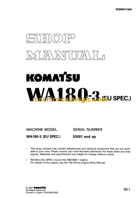 Komatsu Wa180 1 Shop Manual 6