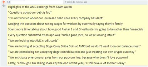 The Amc Earnings Call In A Nutshell Gmemeltdown