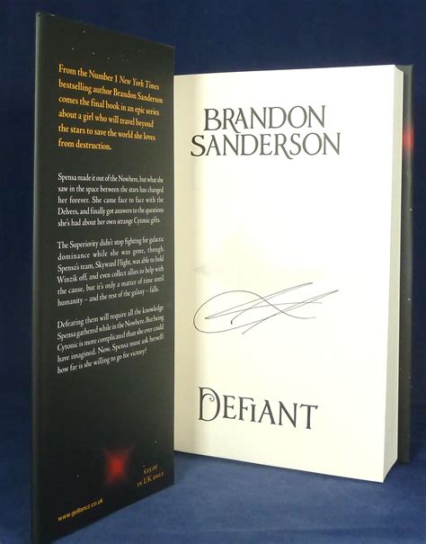 Defiant Signed First Edition 1st Printing By Sanderson Brandon