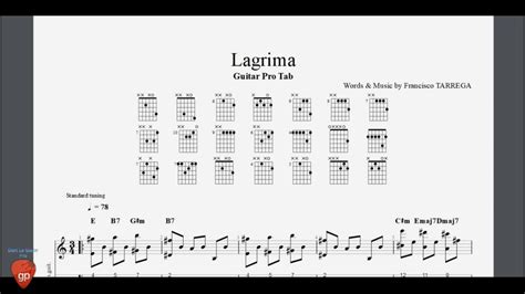 Lagrima Prelude 20 By Francisco Tarrega Guitar Pro Tab YouTube