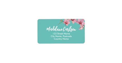 Personalize Watercolor Pink Moth Orchids Label Zazzle