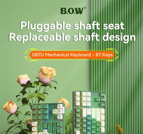 BOW G87U Mechanical Gaming Wired Keyboard ABS Hot Swappable Mixed Backlight Detachable Type C