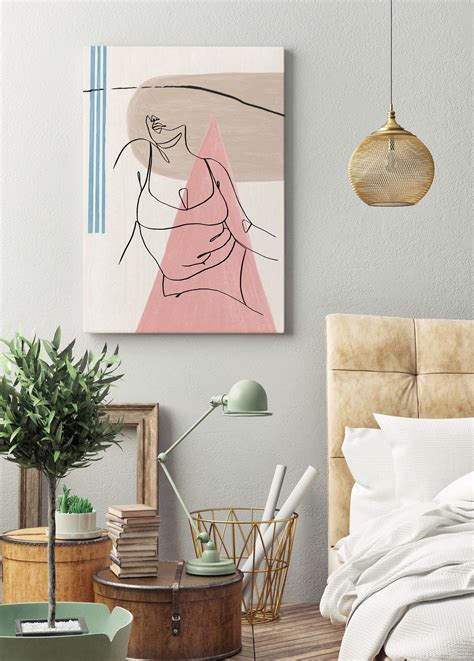 Woman In Bikini Print Line Art Line Drawing One Line Etsy