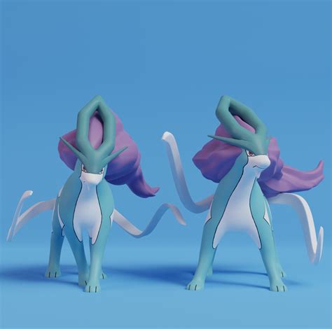 Archivo STL Pokemon Suicune Con 2 PosesObjeto Imprimible En 3D Para