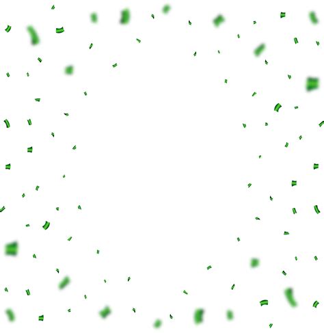 Green Confetti And Tinsel Falling Illustration On Transparent