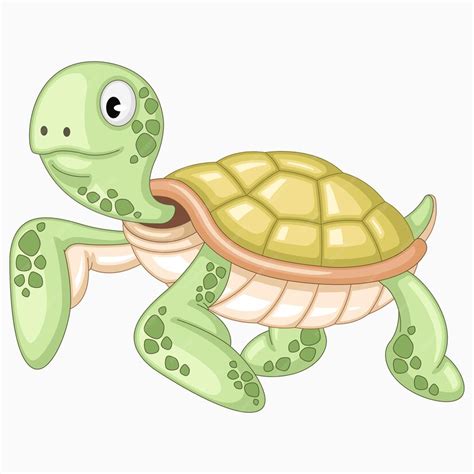 Premium Vector Cute Turtle Cartoon Vector Illustration