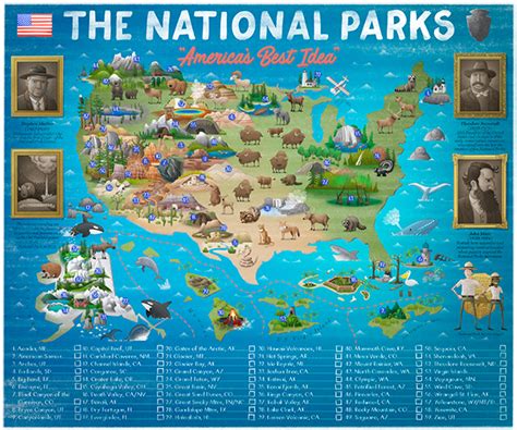 national parks map behance